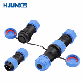 汇君 防水航空插头SP17对接式后螺母式插拔式户外电线连接器 2芯对接式