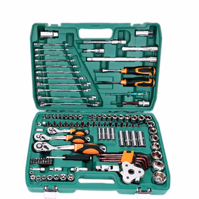 绿林（GREENER）122件专业汽修工具套装大中小飞棘轮套装梅花开口两用扳手全套