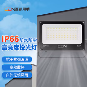 西顿照明（CDN） led泛光灯 户外IP66防水投射灯室外照明投光灯工业大功率照明灯100w白光