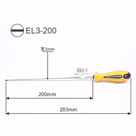 田岛 软胶小柄一字形螺丝批3X200mm；EL3-200(-)