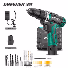 绿林手电钻锂电钻电动螺丝刀家用墙上打孔充电式电动工具箱16.8V