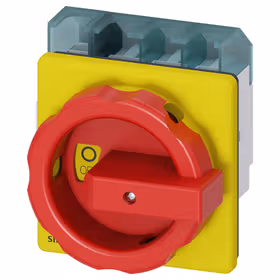 西门子 SENTRON隔离开关,4P,Iu:63A,额定功率/AC23A时400V时:22kW,旋转驱动,红色/黄色,4孔固定手柄；3LD25041TL53