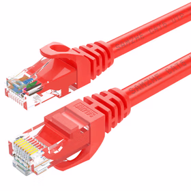 山泽（SAMZHE） 六类网线 CAT6类千兆网络连接线8芯双绞成品跳 RED-6005红色0.5米