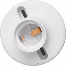 佛山照明（FSL）LED E27螺口通用圆型灯座工厂物业楼道插座墙壁工程平灯头平灯座明装灯座灯泡底座 两个装