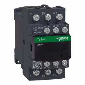 施耐德电气 进口TeSys D系列三极交流接触器,直流线圈,38A,220VDC,环形端子；LC1D386MD