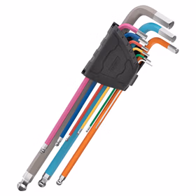 得力 专业级镜面彩虹特长球头内六角组套铬钒钢   9件套；DL232609