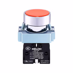 德力西电气 按钮开关；LAY5s-BA 红 1NO(标准型平钮)