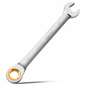 得力 镜面两用棘轮快扳90齿   19mm；DL34319