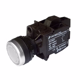 上海天逸电器 圆形平头按钮,白色,带灯；LA42PSD-10/DC24V/W