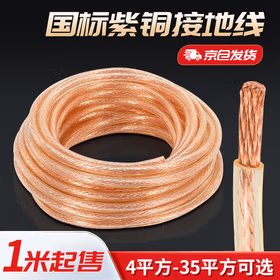 佐佑众工 国标高压接地线 避雷针线电焊机焊把线透明铜软线铜芯 4平方