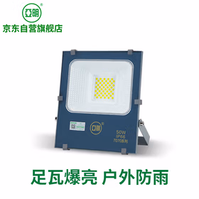 亚明 led投光灯户外射灯工地厂房车间庭院室外照明灯 IP66防水等级50W白光
