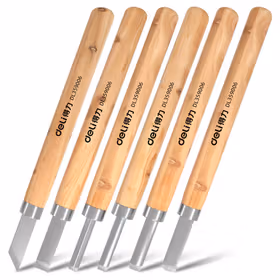 得力 木柄雕刻刀   6件套；DL359006