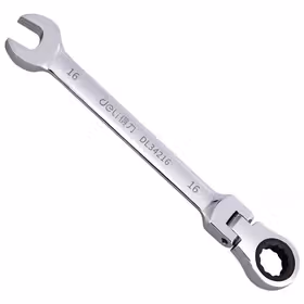 得力 镜面活头两用棘轮快扳   16mm；DL34216