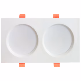 开尔照明（CARE）LED双头格栅筒灯 20*10cm 16W 白光 走廊网格吊顶简约筒灯 白壳