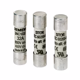 西门子 SITOR-柱状保险丝,10x38mm,3A,aR,UnAC：600V,Un直流：700V,DC符合UL；3NC1003