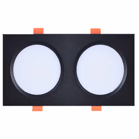 开尔照明（CARE）LED双头格栅筒灯 20*10cm 16W 白光 走廊网格吊顶简约筒灯 黑壳