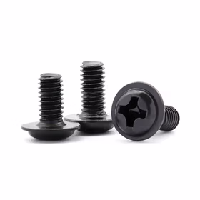 惠象 4.8级 十字盘头带垫机螺钉 DIN967 全螺纹 黑锌 M1.4-0.3*6