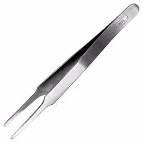 得力 镊子不锈钢平头   120mm；DL396202