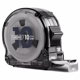 得力 钢卷尺透明壳   10mx25mm；DL271025T