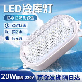 翼芯智能（YXKJ） led冷库灯专用户外防水防潮防爆灯仓库照明三防灯京仓发货 20w-椭圆-220V