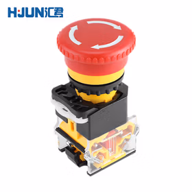 汇君 LA38电源开关启动停止自锁22mm急停按钮蘑菇头紧急 急停按钮一开一闭[5个装]