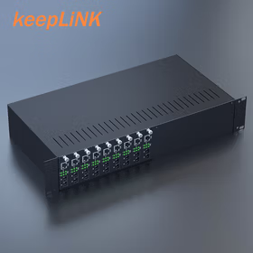 keepLINK友联KP-9000-2U-2P-3S14 14槽机架式光纤收发器 收发器机架含14千兆单模双纤收发器