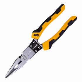 得力 多功能尖嘴钳省力型铬钒钢带剥线   9寸；DL101008