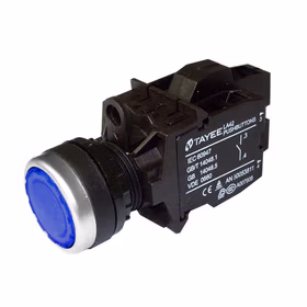 上海天逸电器 圆形平头按钮,蓝色,带灯；LA42PD-01/DC24V/S