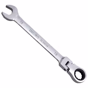 得力 镜面活头两用棘轮快扳   18mm；DL34218