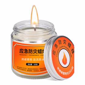 者也【京仓速达】应急防灾蜡烛1个装 安全便携停电照明户外防风无烟24小时长明蜡烛 透明玻璃罐款 100g/盒
