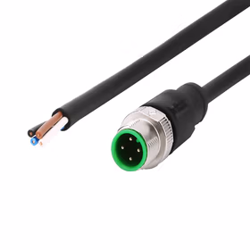 惠象 M12传感器预铸线束 A扣4孔直头带3米PVC黑色线；HX-M12-F04S-3M-L