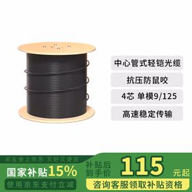 BYNET BYN-GYXTW-4B1.3 GYXTW中心管式室外架空单模光缆 铠装4芯室外光纤线  100米 可定制长度