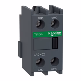 施耐德电气 TeSys接触器辅助触点模块，0NO+2NC；LADN02