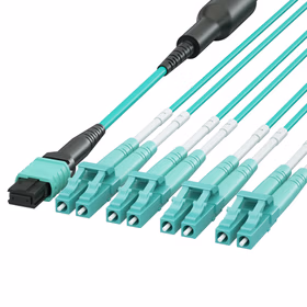 广昌兴（G.C.X）万兆多模光纤跳线MPO-LC 12芯OM4 母头分支集束光纤线支持400G/200g/100G光模块连接线2米