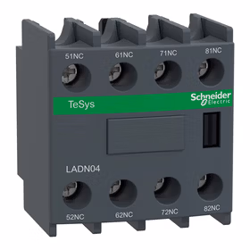 施耐德电气 TeSys接触器辅助触点模块，0NO+4NC；LADN04