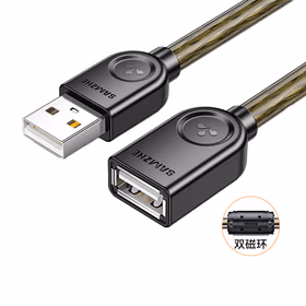 山泽(SAMZHE) UK-H15USB2.0高速传输数据延长线透明黑1.5米