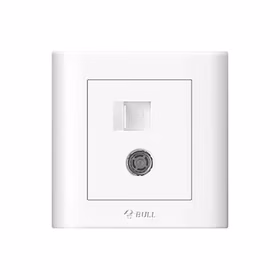 公牛 一位电脑+电视插座；G32T223 白色