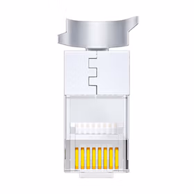 山泽(SAMZHE) 七类水晶头 RJ45屏蔽网络水晶接头 工程级50U镀金万兆网线连接器 7类网线接头100个装 WJ7100U