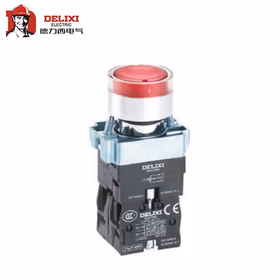 德力西电气 按钮开关；LAY5s-BW3红AC.DC 24V 1NO(标准型带灯平钮)