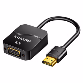 山泽(SAMZHE) HDMI转VGA线转换器高清视频转接头适配器笔记本电脑电视盒子连接显示器投影仪线黑HHV01
