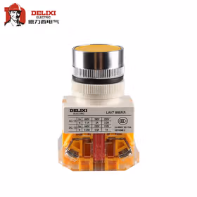 德力西电气 按钮开关；LAY7-11BN 黄