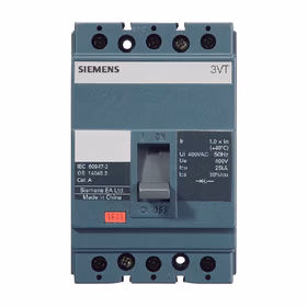西门子 塑壳断路器 极数3P 额定电流63A 额定极限分断能力25kA 脱扣器类型TMF；3VT63 N63 TMF F/3P