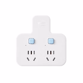 公牛 一转二转换插头 插座电源转换器 2位分控 10A 250V；GN-98023 蓝白