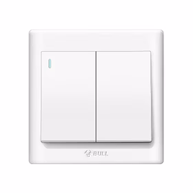 公牛 二位双控带荧光开关 10A 250V；G32K212 白色