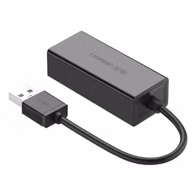 绿联(UGREEN) USB 2.0百兆网卡 升级款芯片:AX88772C 100兆高速,附驱动光盘黑色彩盒包装；20254