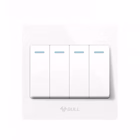 公牛 四开单控墙壁开关 86型面板；G07K411C 白色 暗装