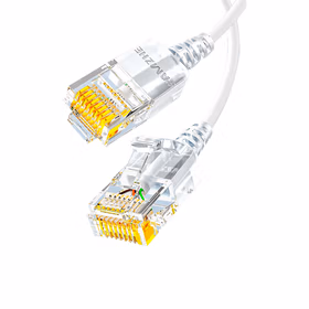 山泽(SAMZHE)SZB-3005超六类细径无氧铜网络跳线8芯双绞高速网线0.5米白色纤细网线