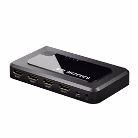 山泽(SAMZHE) HV-604W高清HDMI切换器四进一出切换器手动或红外遥控切换4进1出高清视频共享显示器支持4Kx2K带画中画功能