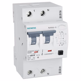 西门子 H20系列剩余电流保护断路器 RCBO 2P D06 30mA ELE AC