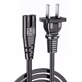 山泽(SAMZHE) 国标2两孔八8字尾电源线 LED小台灯TCL电视音响充电器两孔通用线1米 CD-10